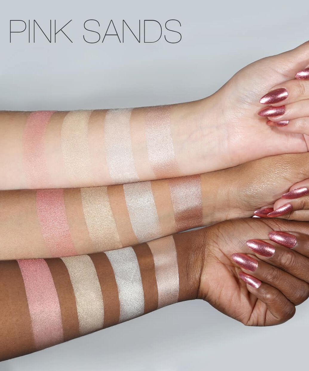 Huda Beauty 3D Cream and Powder Highlighter Palette-Pink Sands Jotey