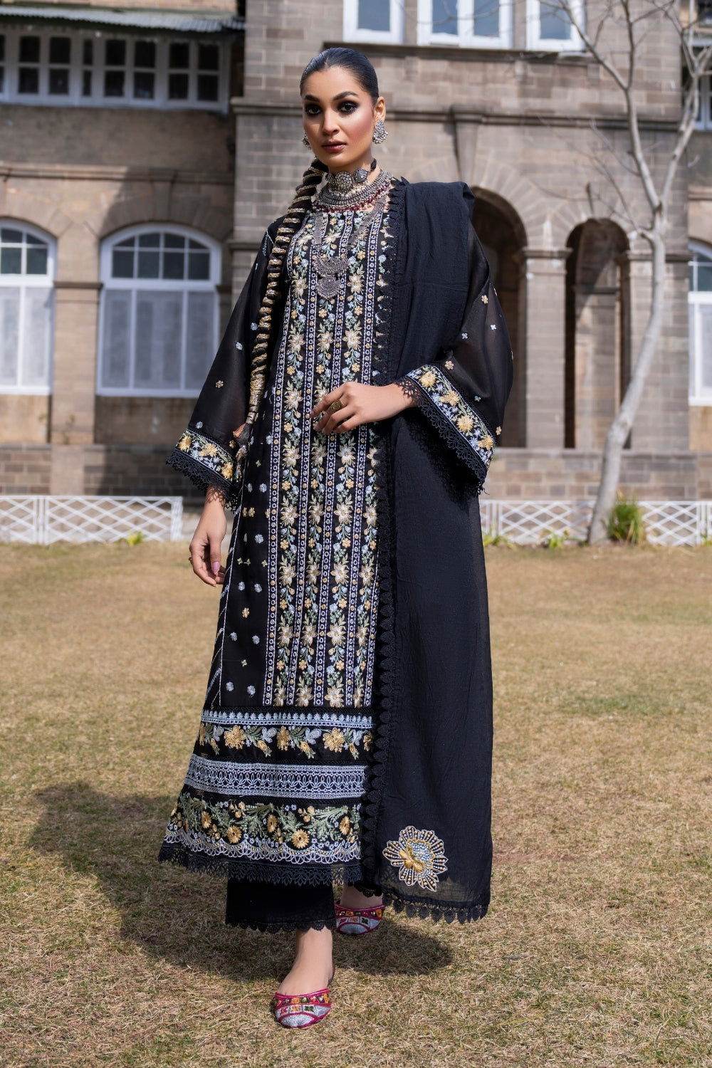 Husn E Jahan By Ittehad Embroidered Lawn 3pcs - Jotey