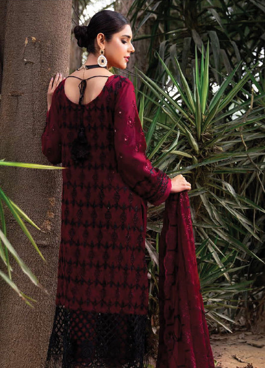 Husna Umar Chiffon Unstitched 3pcs - Jotey