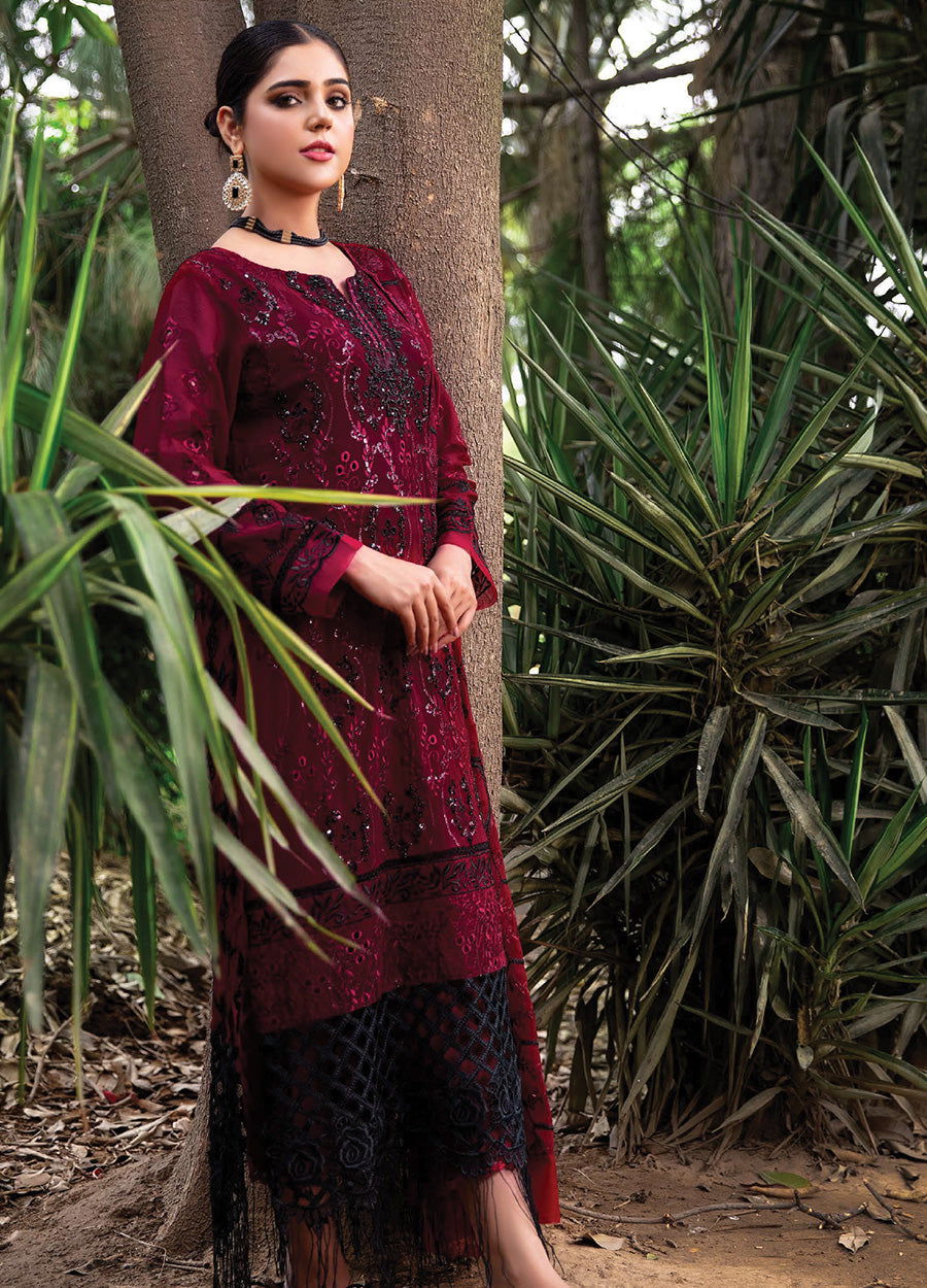Husna Umar Chiffon Unstitched 3pcs - Jotey