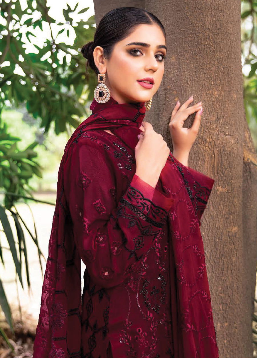 Husna Umar Chiffon Unstitched 3pcs - Jotey