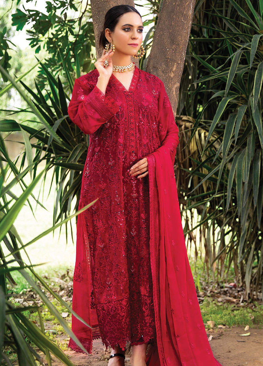 Husna Umar Chiffon Unstitched 3pcs - Jotey