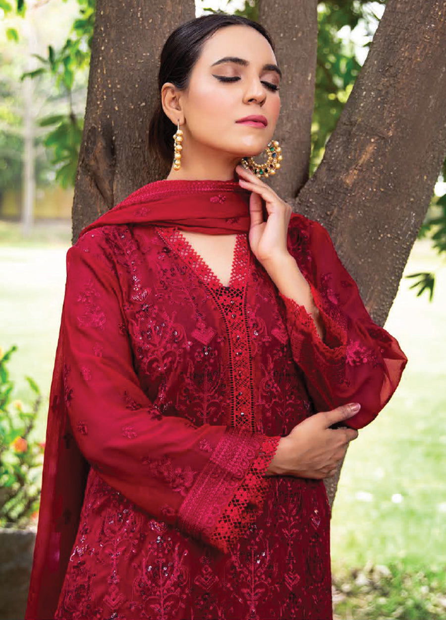 Husna Umar Chiffon Unstitched 3pcs - Jotey