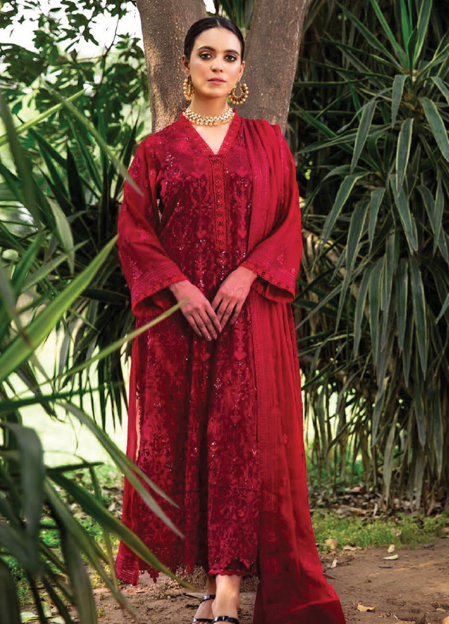 Husna Umar Chiffon Unstitched 3pcs - Jotey