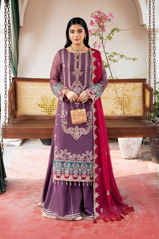 Sitarah By Serene Embroidered Luxury Chiffon Unstitched 3pcs - Jotey