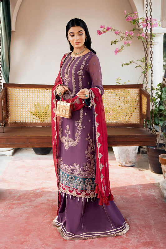 Sitarah By Serene Embroidered Luxury Chiffon Unstitched 3pcs - Jotey