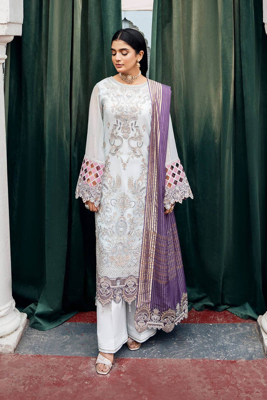 Sitarah By Serene Embroidered Luxury Chiffon Unstitched 3pcs - Jotey