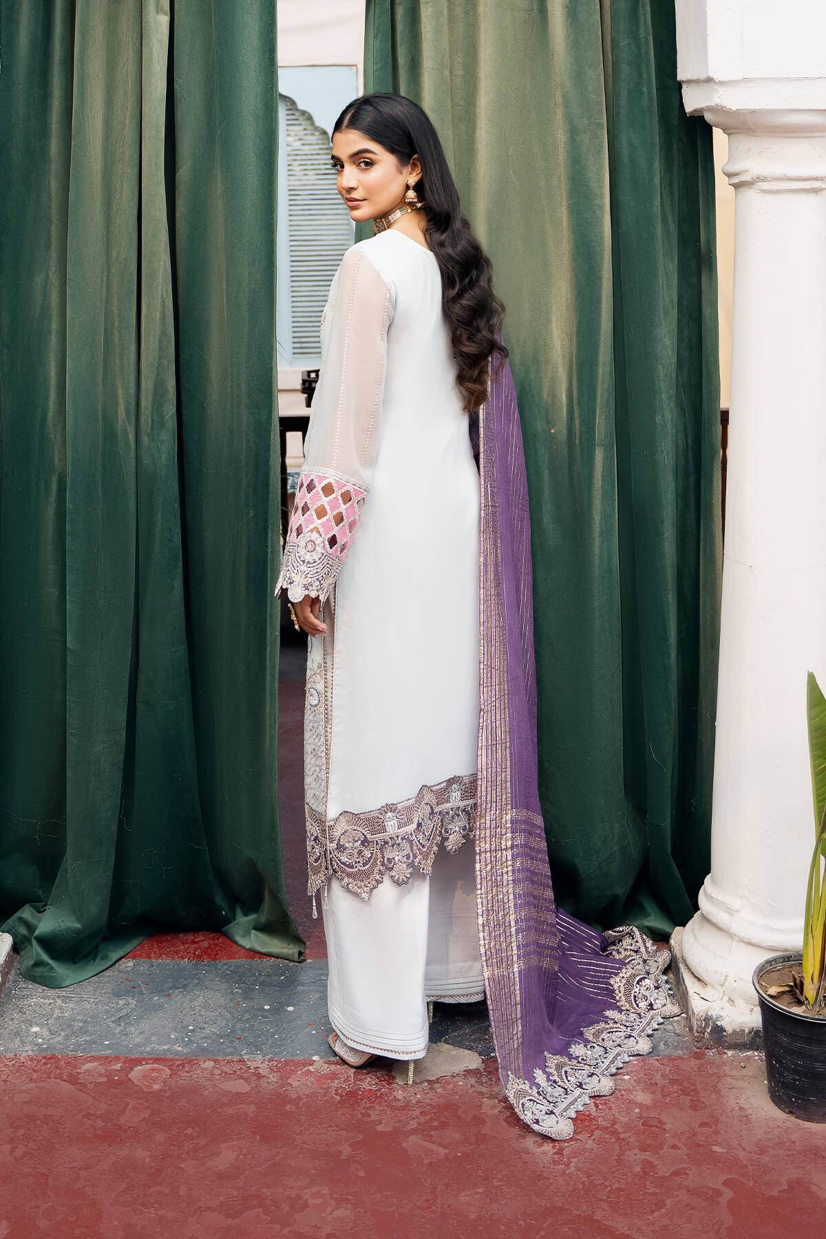 Sitarah By Serene Embroidered Luxury Chiffon Unstitched 3pcs - Jotey