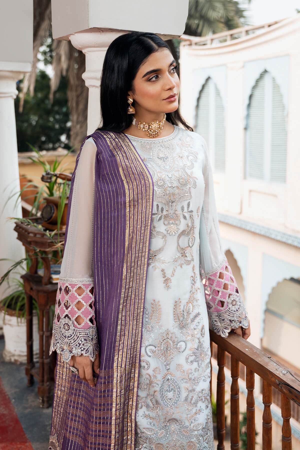 Sitarah By Serene Embroidered Luxury Chiffon Unstitched 3pcs - Jotey