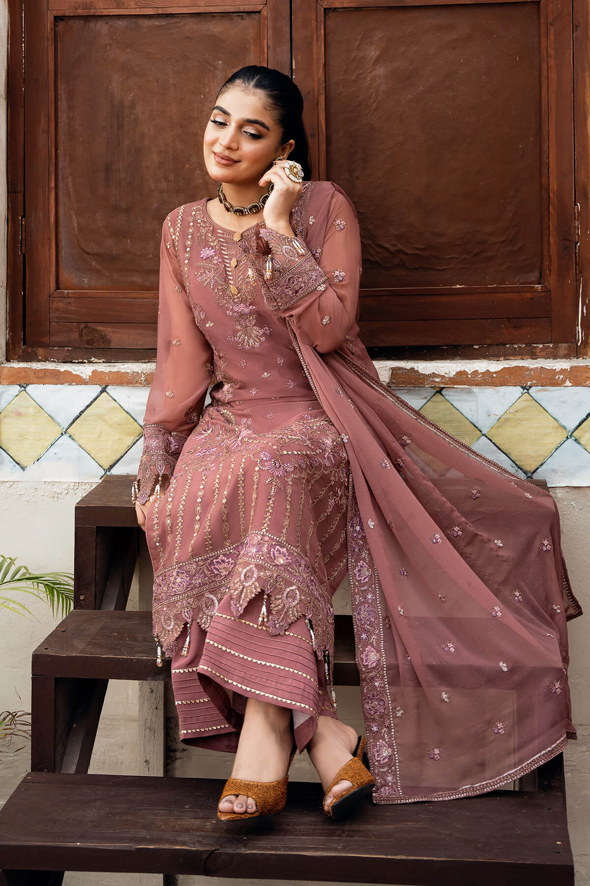 Sitarah By Serene Embroidered Luxury Chiffon Unstitched 3pcs