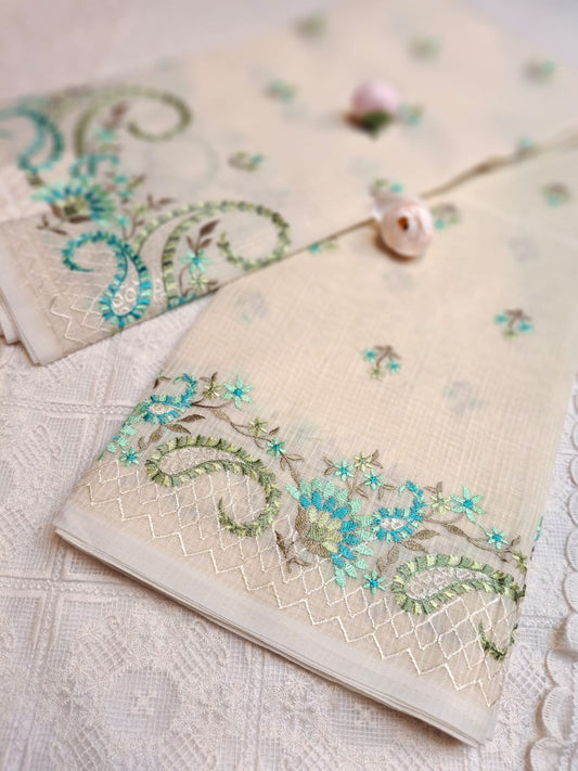 Indian Embroidered Organza Sharee