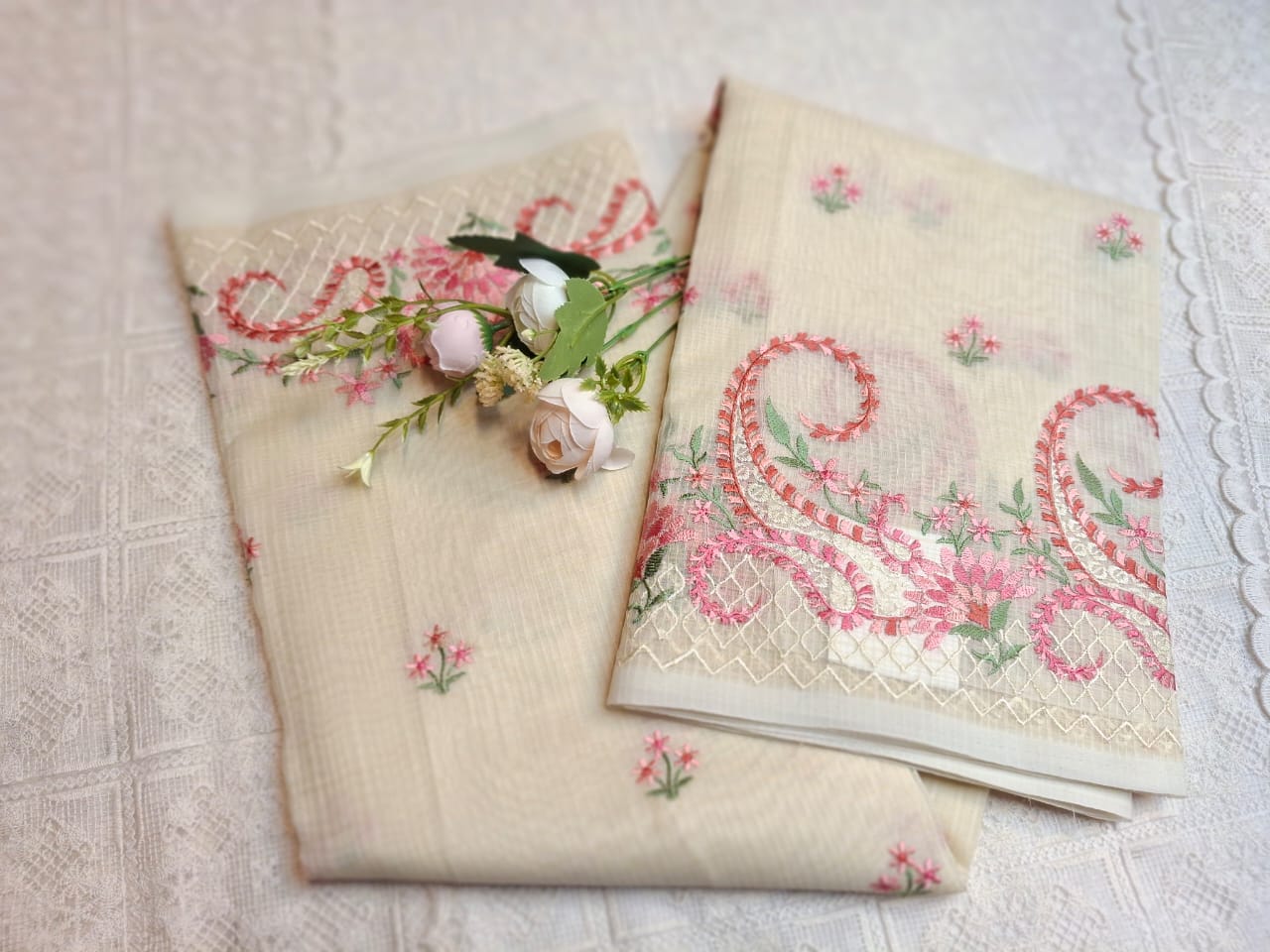 Indian Embroidered Organza Sharee