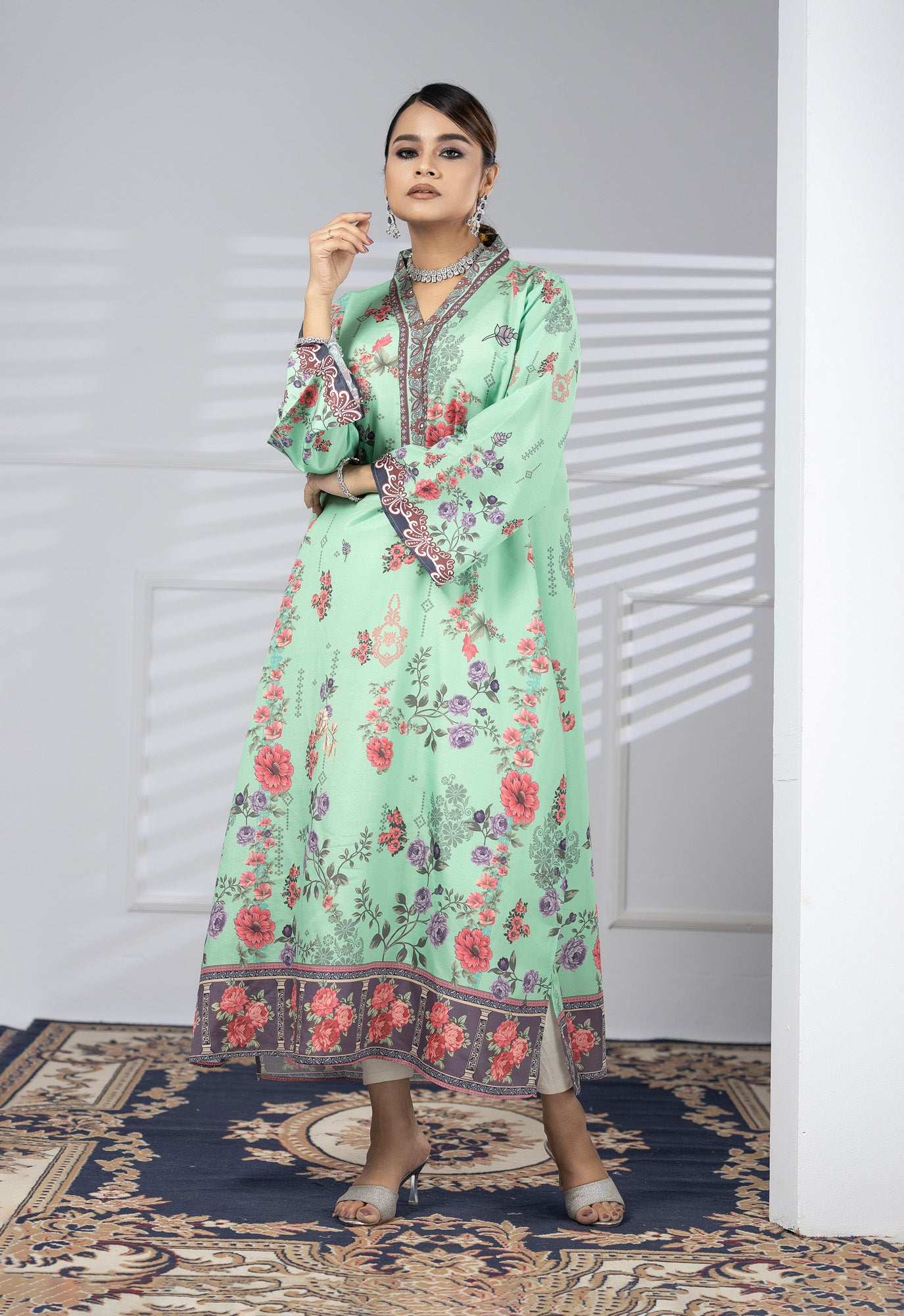 Printed Premium Soft Silk Ready To Ware Kaftan Vol-02