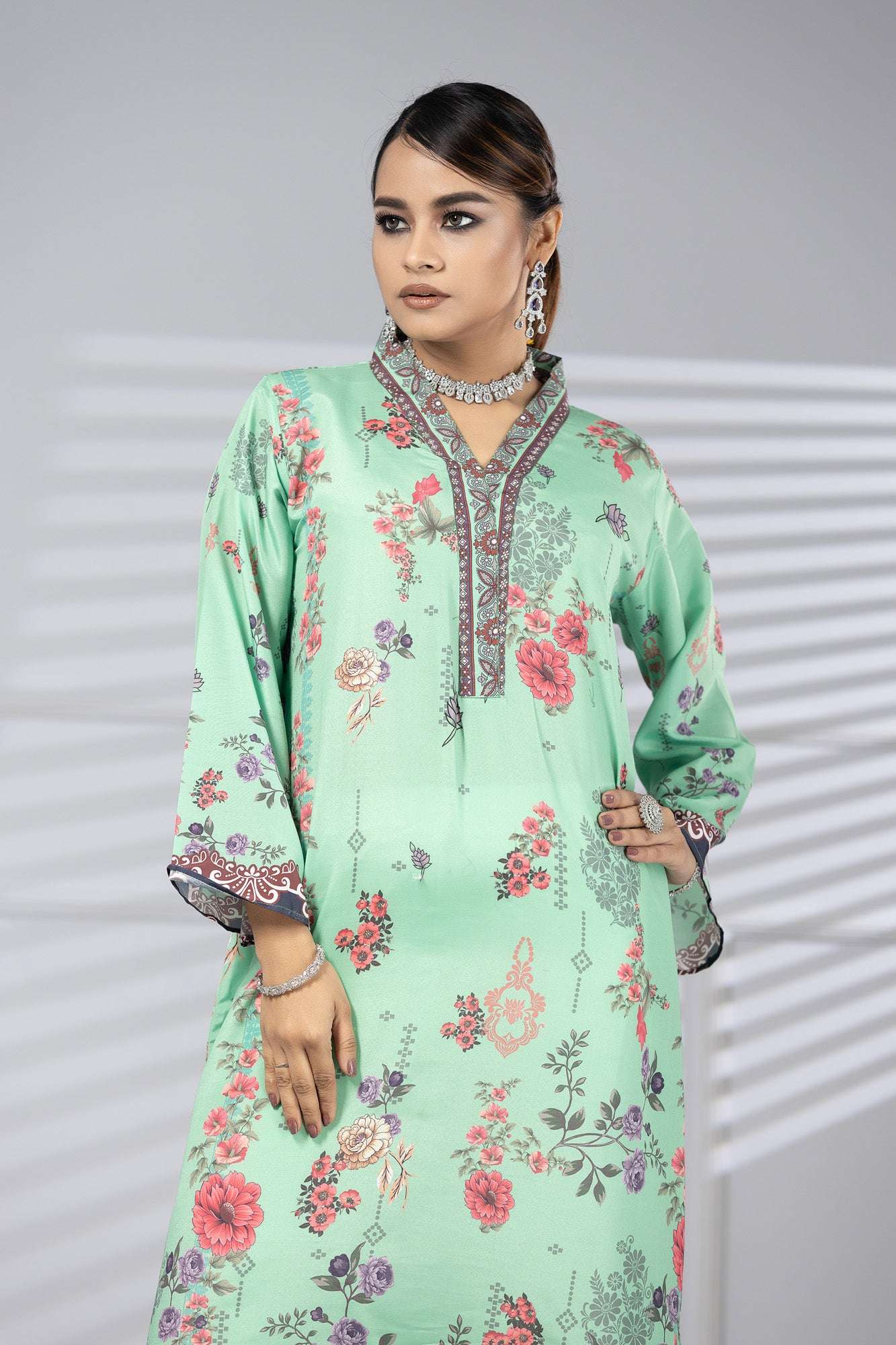 Printed Premium Soft Silk Ready To Ware Kaftan Vol-02