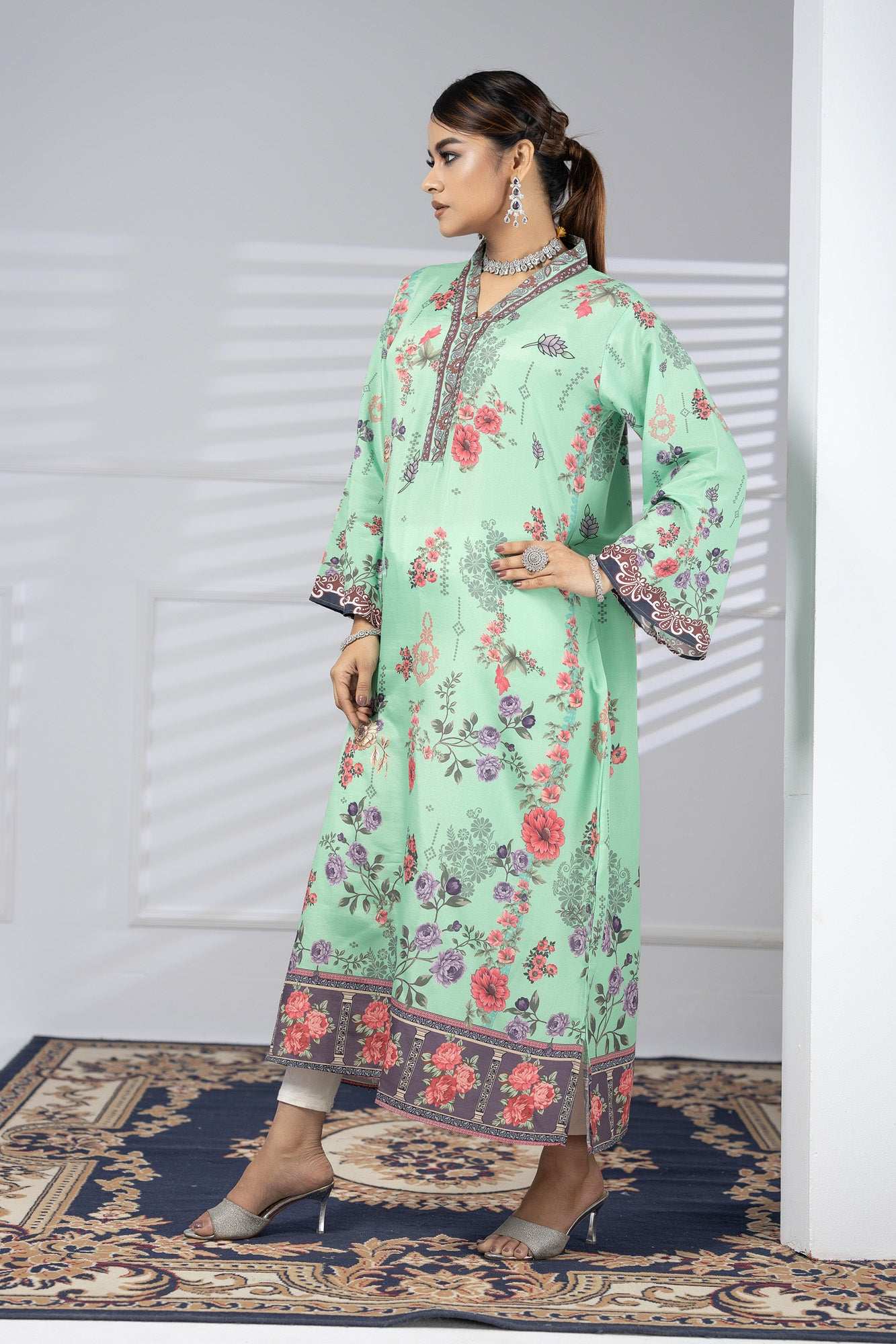 Printed Premium Soft Silk Ready To Ware Kaftan Vol-02