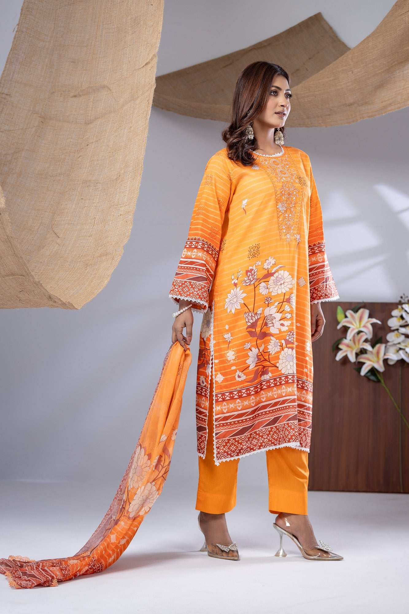 Aiza Embroidered & Sequence Work Unstitched 3pcs