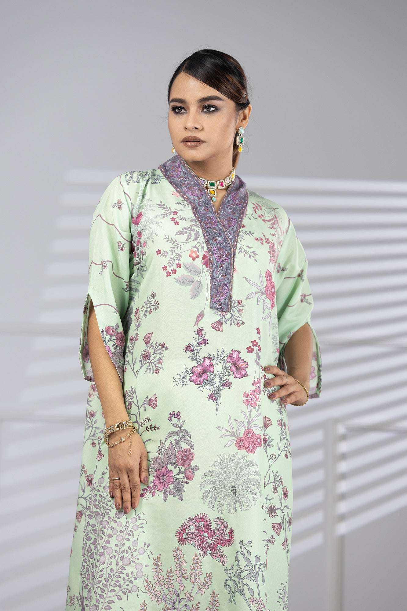 Printed Premium Soft Silk Ready To Ware Kaftan Vol-02
