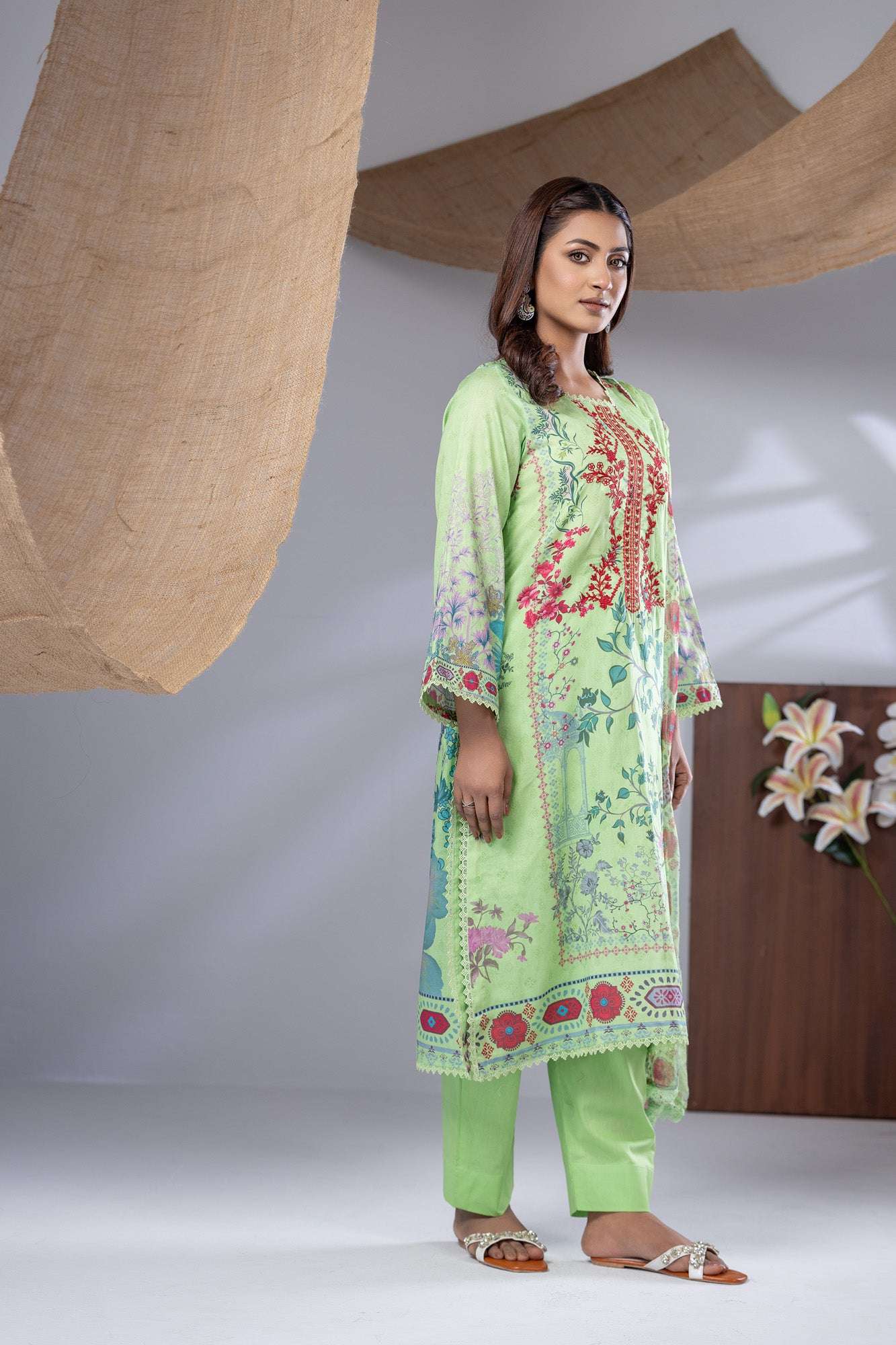 Aiza Embroidered & Sequence Work Unstitched 3pcs