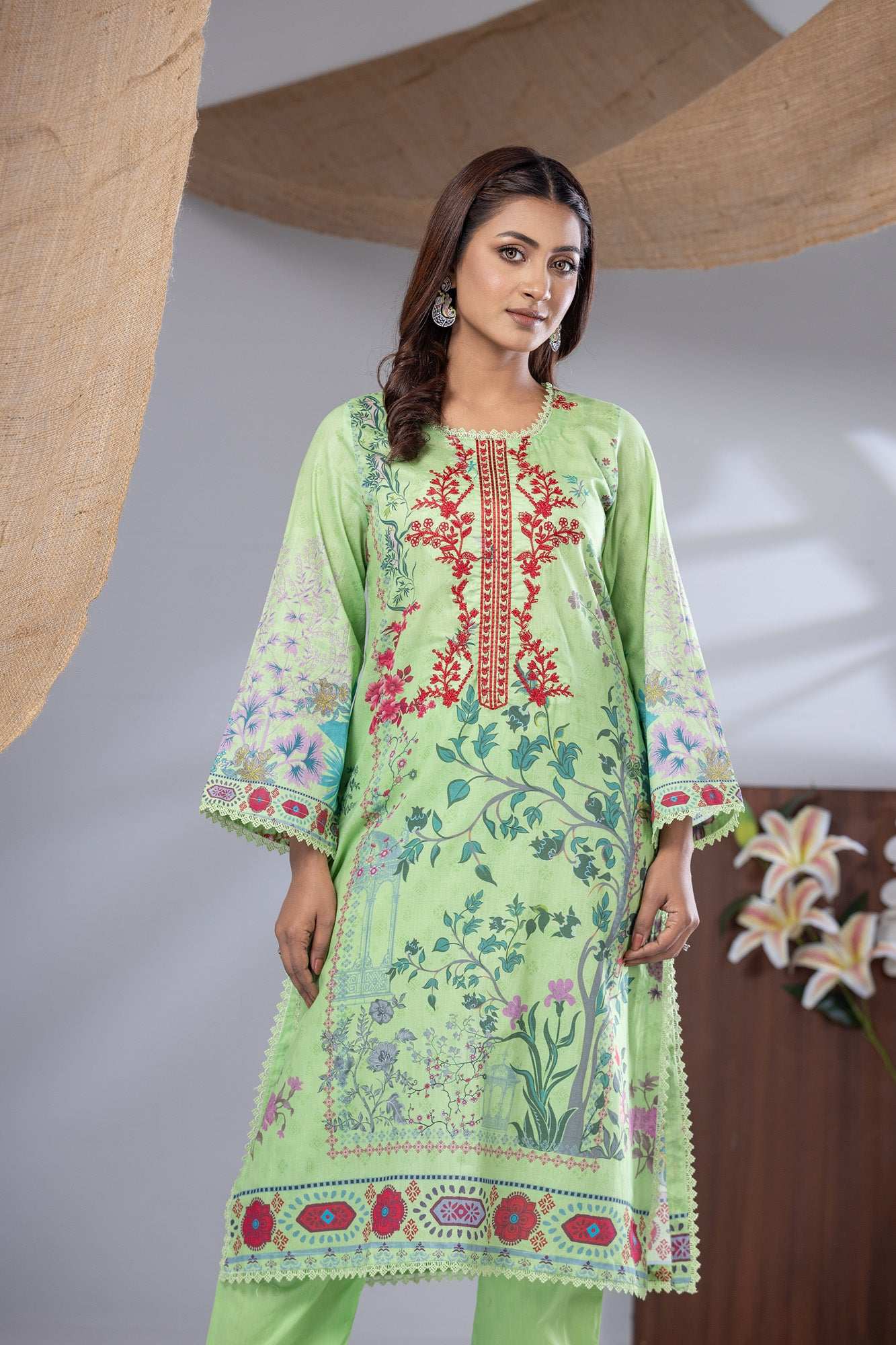 Aiza Embroidered & Sequence Work Unstitched 3pcs