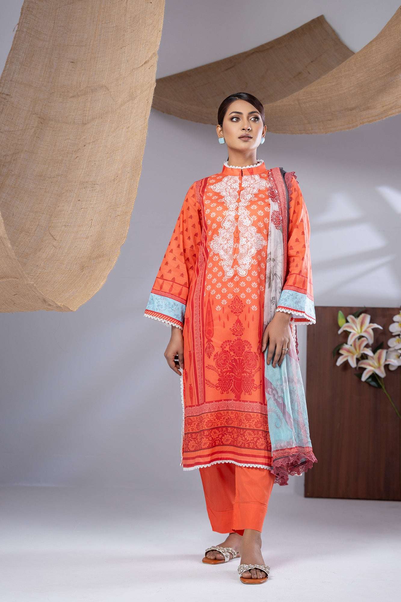 Aiza Embroidered & Sequence Work Unstitched 3pcs