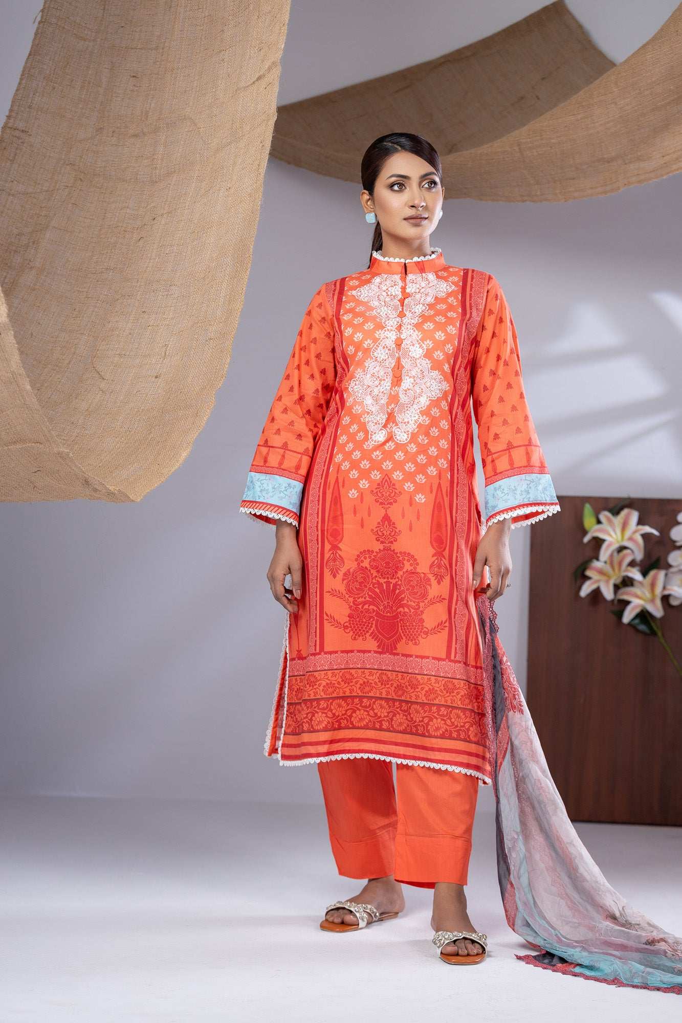 Aiza Embroidered & Sequence Work Unstitched 3pcs