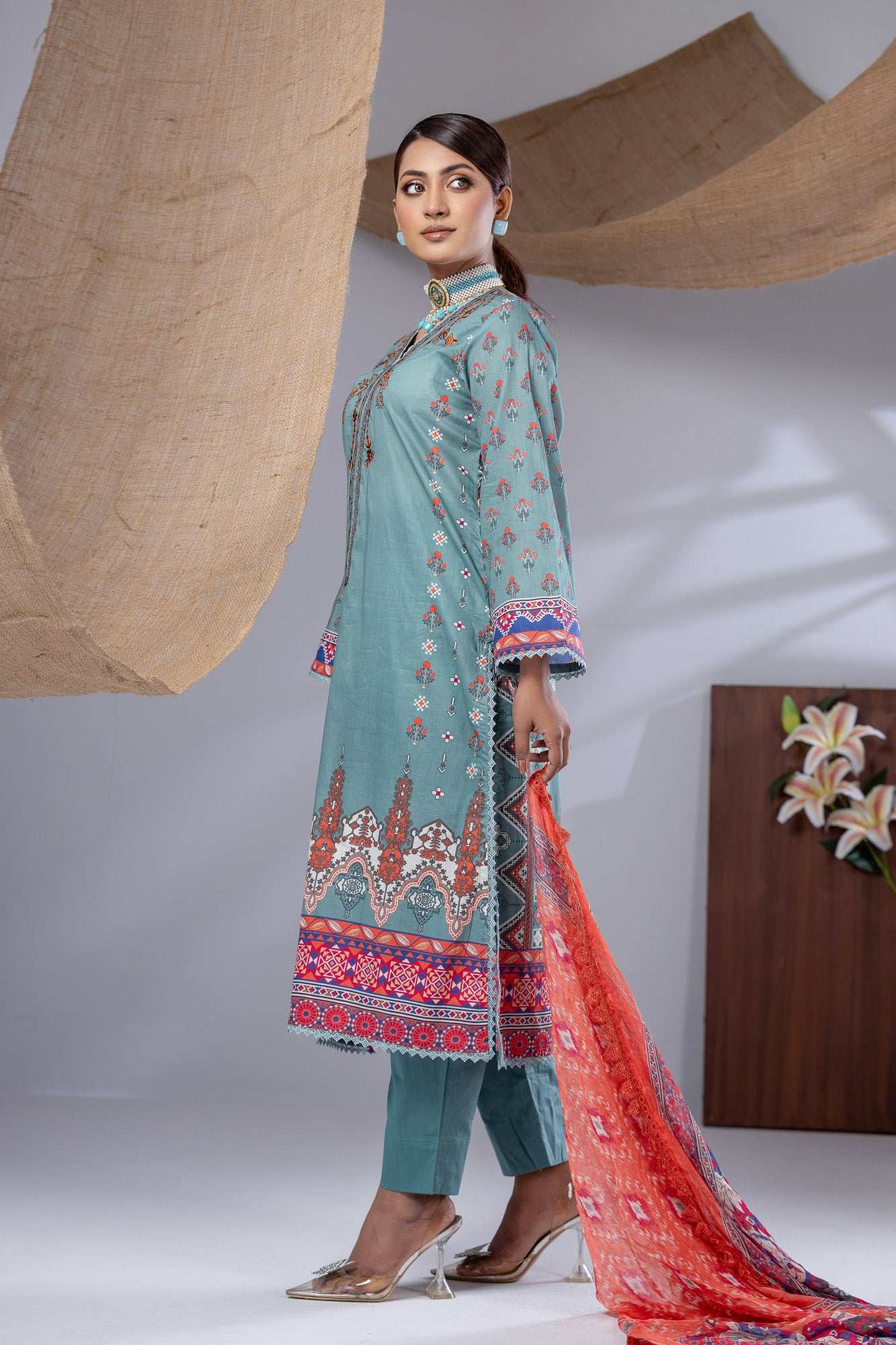 Aiza Embroidered & Sequence Work Unstitched 3pcs