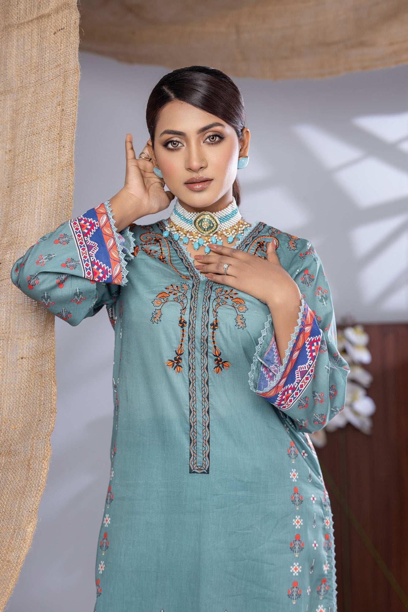 Aiza Embroidered & Sequence Work Unstitched 3pcs