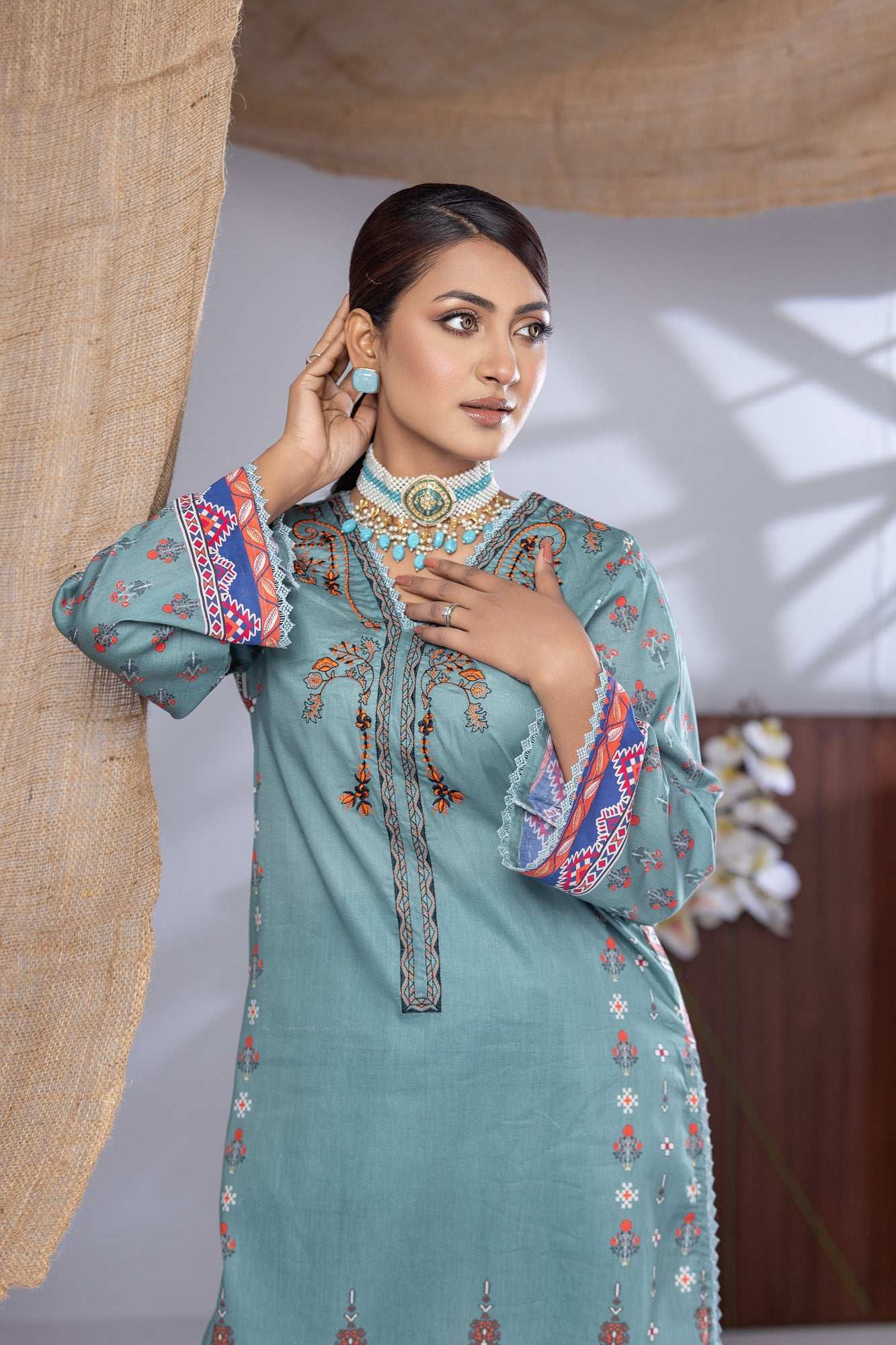 Aiza Embroidered & Sequence Work Unstitched 3pcs