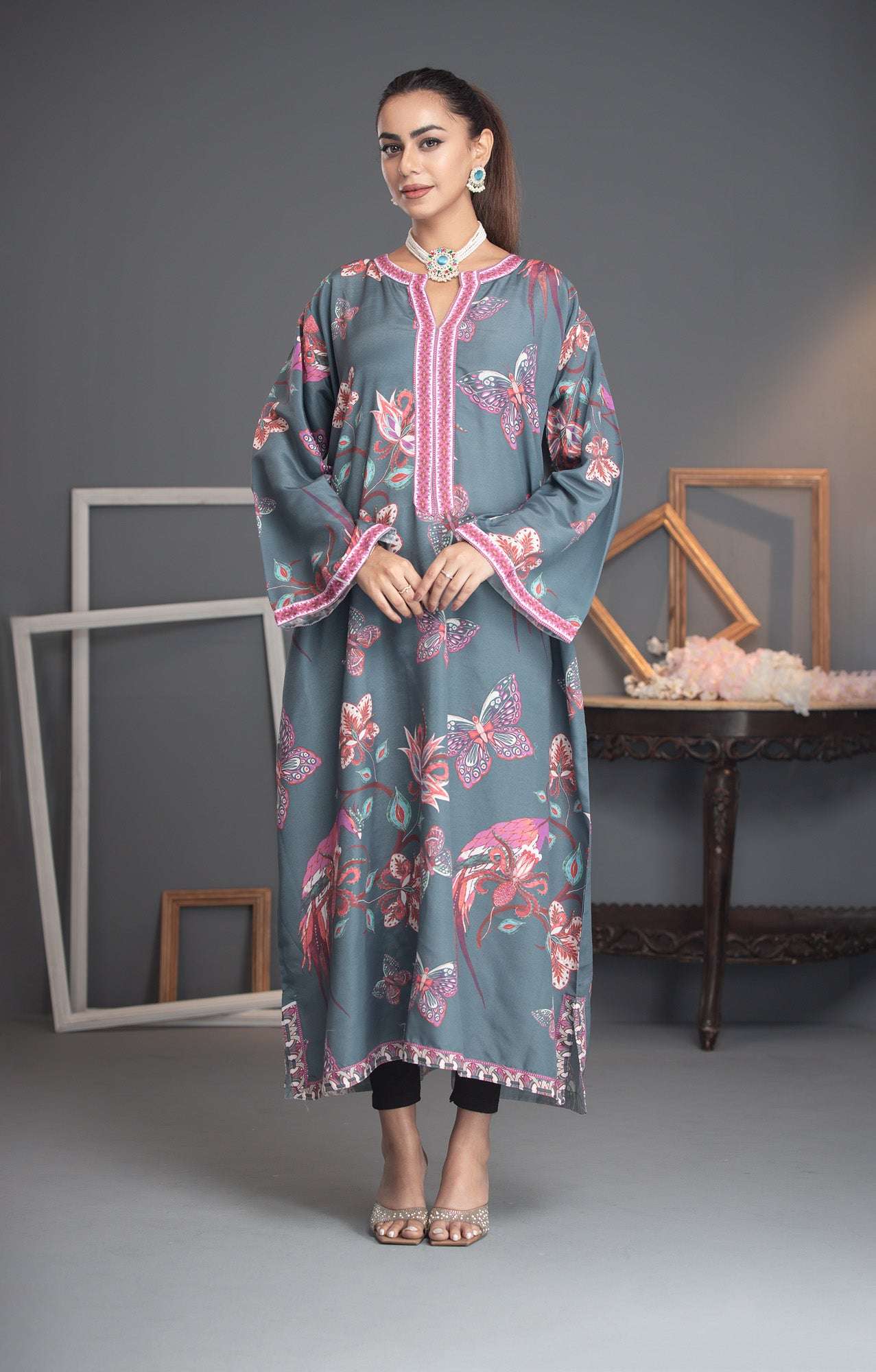Printed Premium Soft Silk Stitched Kaftan Vol-01