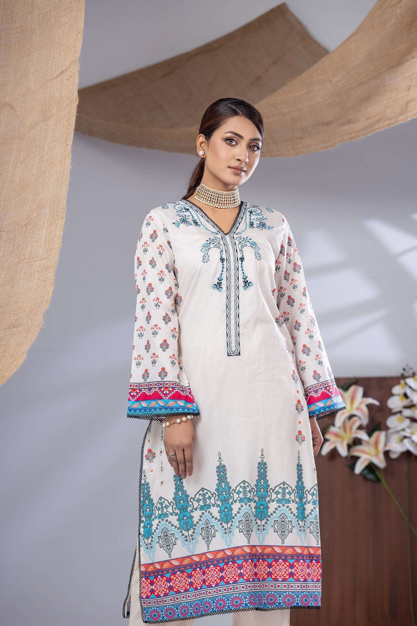 Aiza Embroidered & Sequence Work Unstitched 3pcs