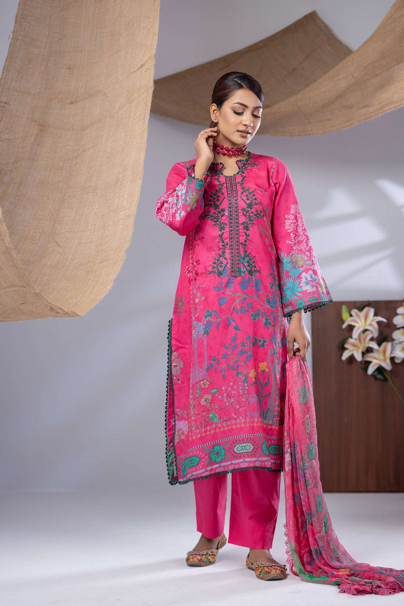 Aiza Embroidered & Sequence Work Unstitched 3pcs
