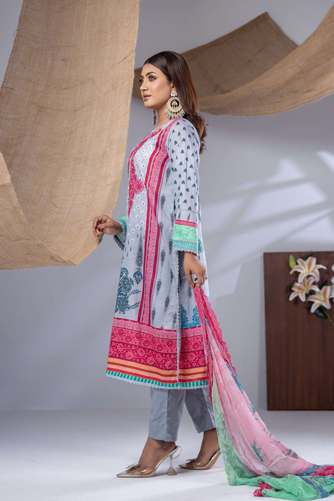 Aiza Embroidered & Sequence Work Unstitched 3pcs