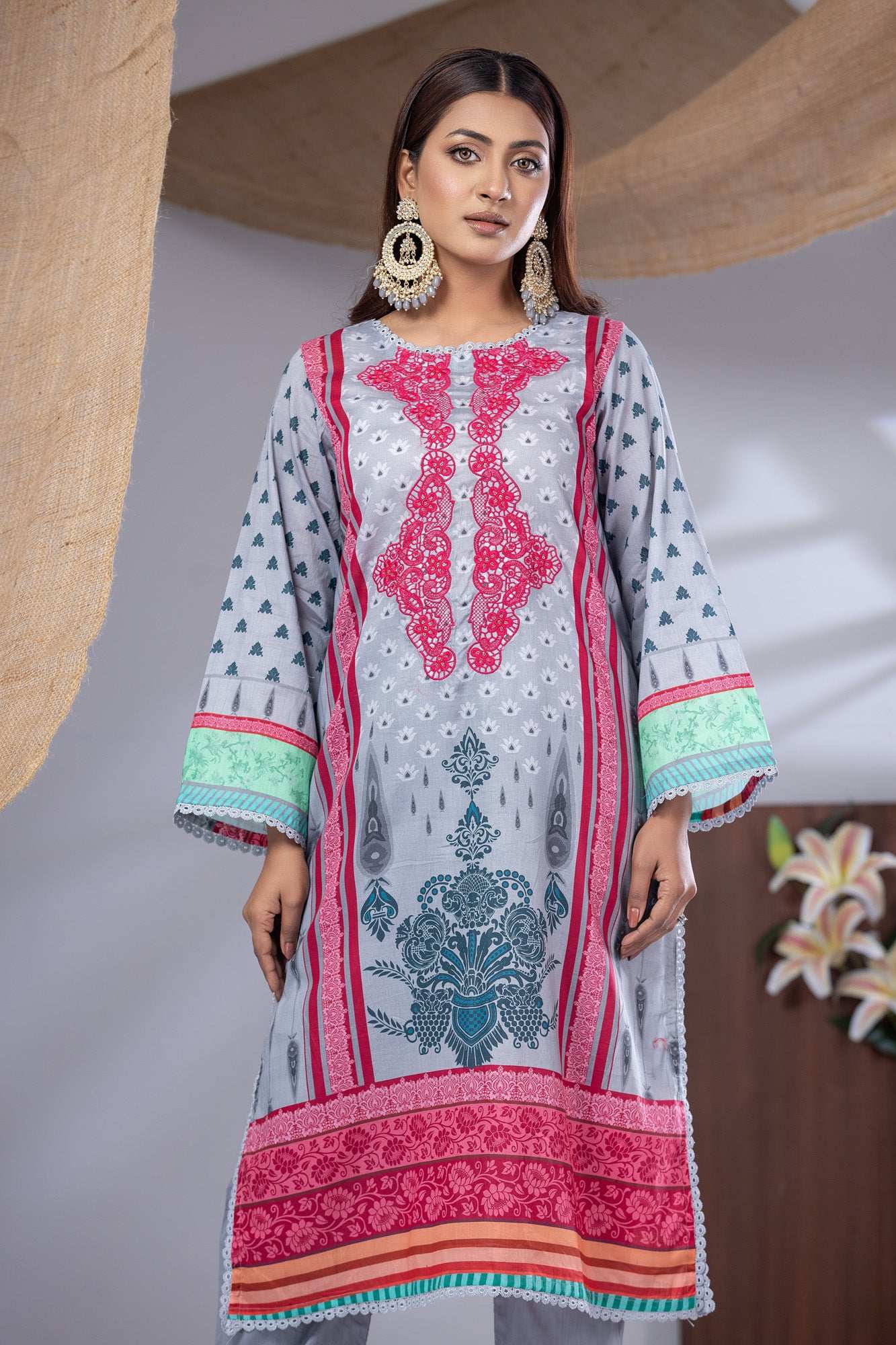 Aiza Embroidered & Sequence Work Unstitched 3pcs