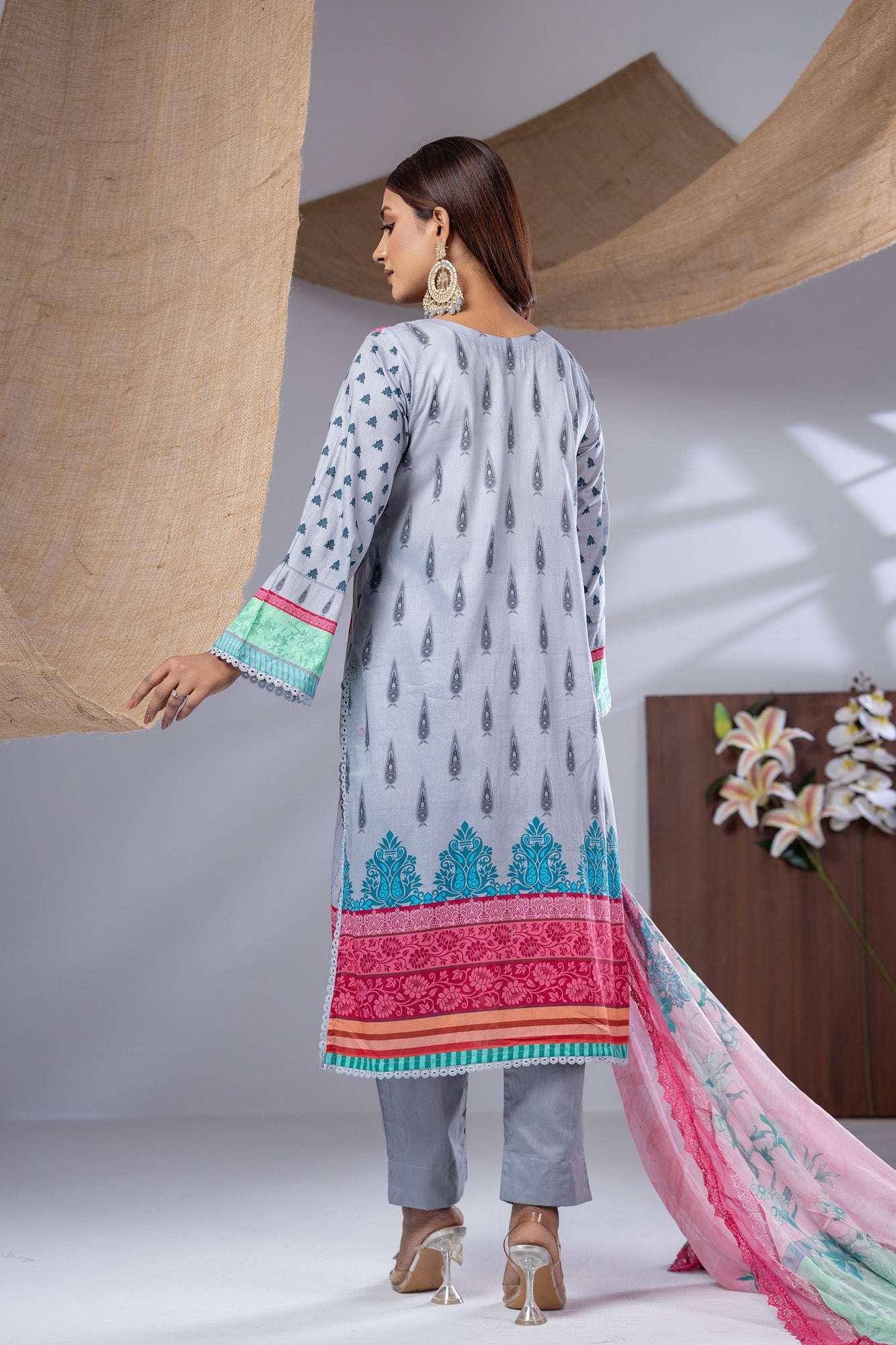Aiza Embroidered & Sequence Work Unstitched 3pcs