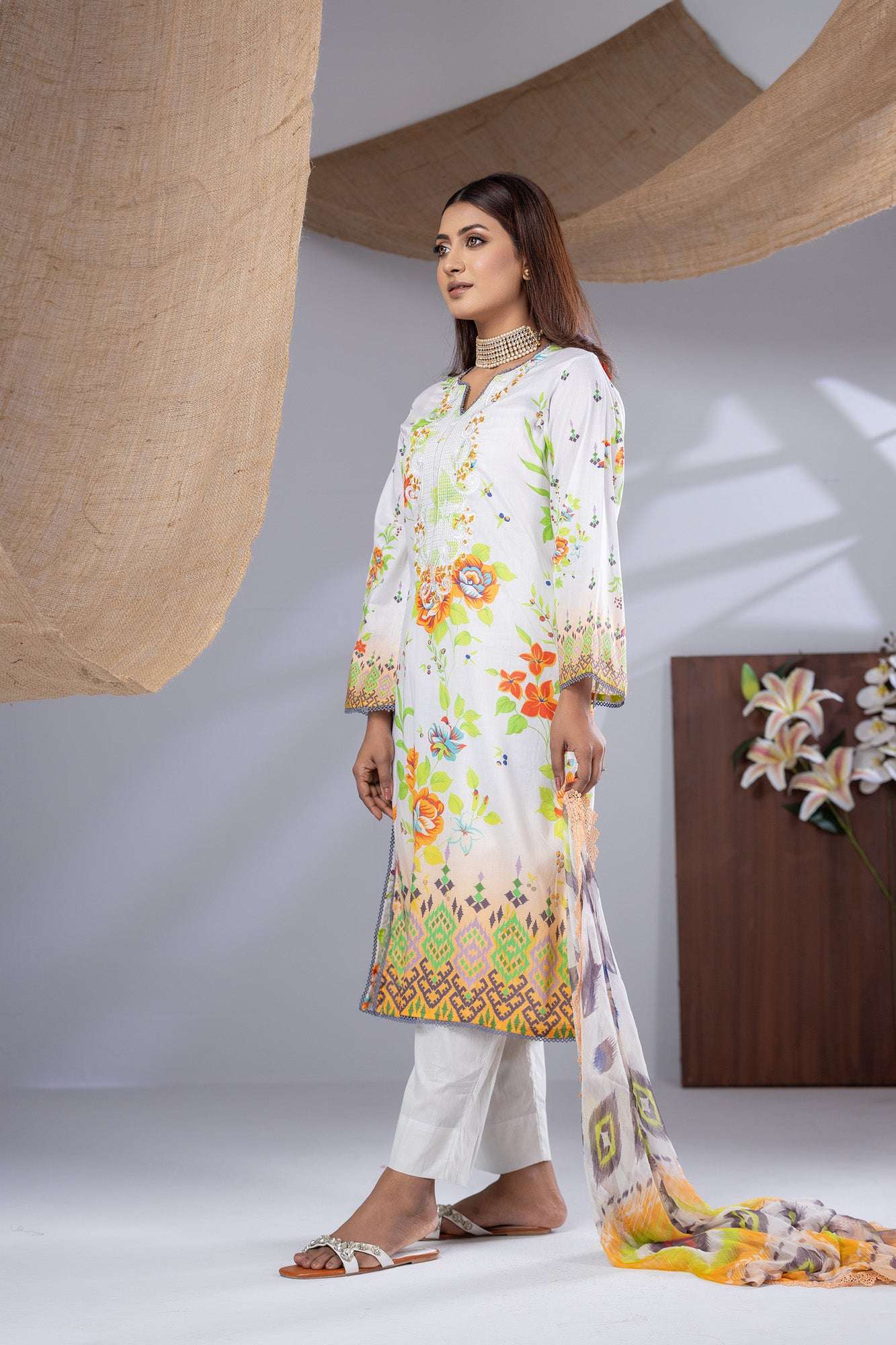 Aiza Embroidered & Sequence Work Unstitched 3pcs