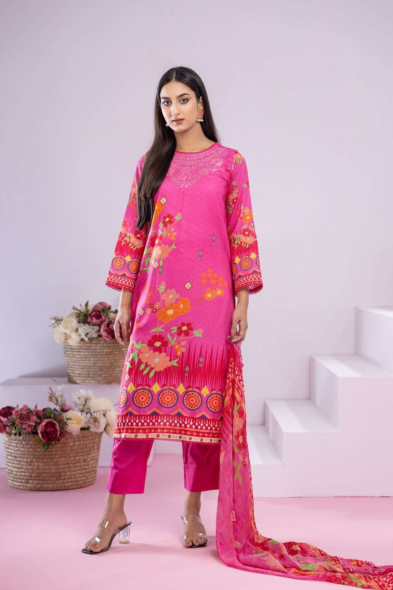 Inaya Embroidered & Sequence Work Unstitched 3pcs