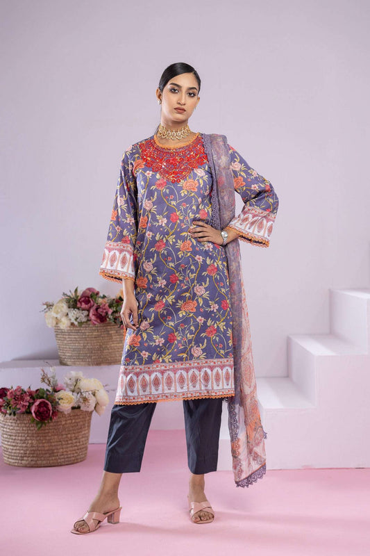 Inaya Embroidered & Sequence Work Unstitched 3pcs