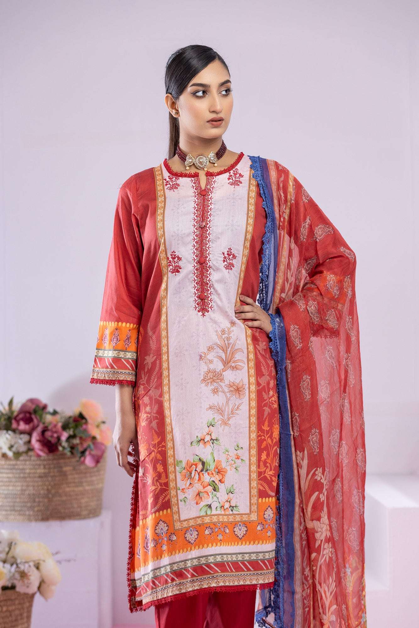 Inaya Embroidered & Sequence Work Unstitched 3pcs