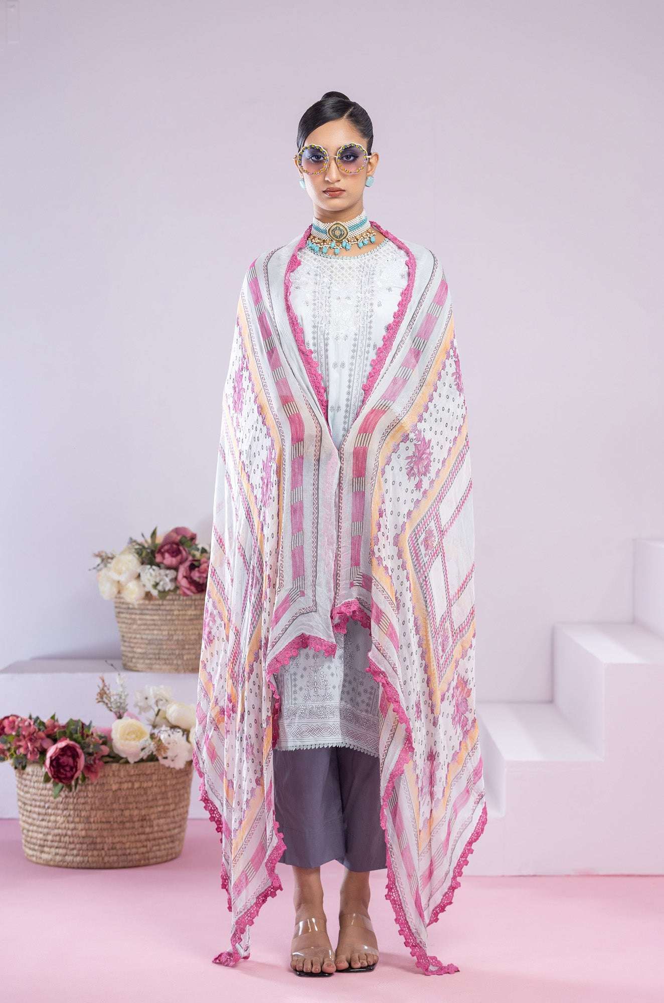 Inaya Embroidered & Sequence Work Unstitched 3pcs