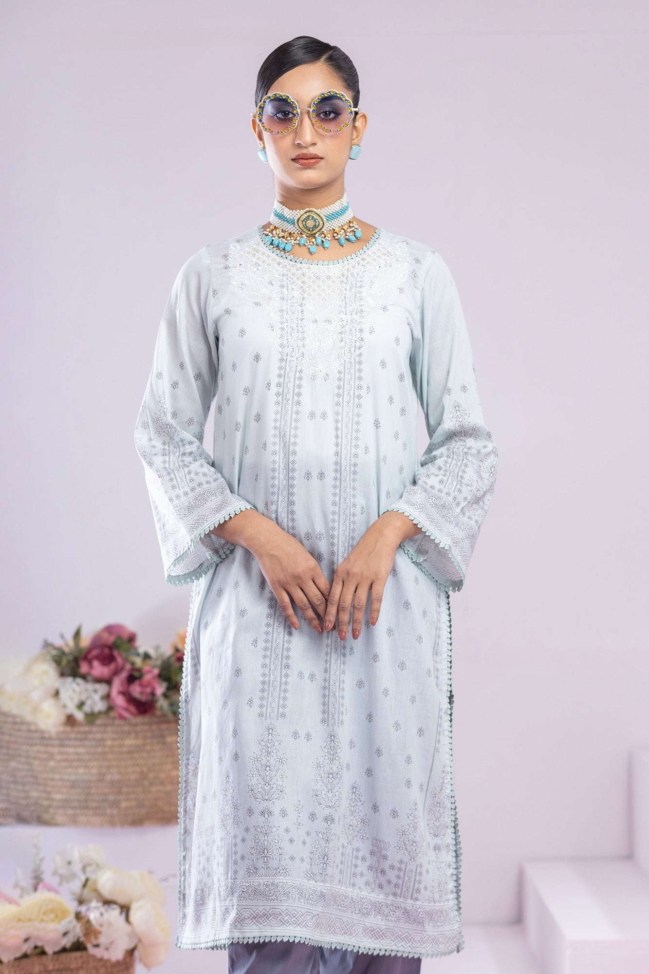 Inaya Embroidered & Sequence Work Unstitched 3pcs