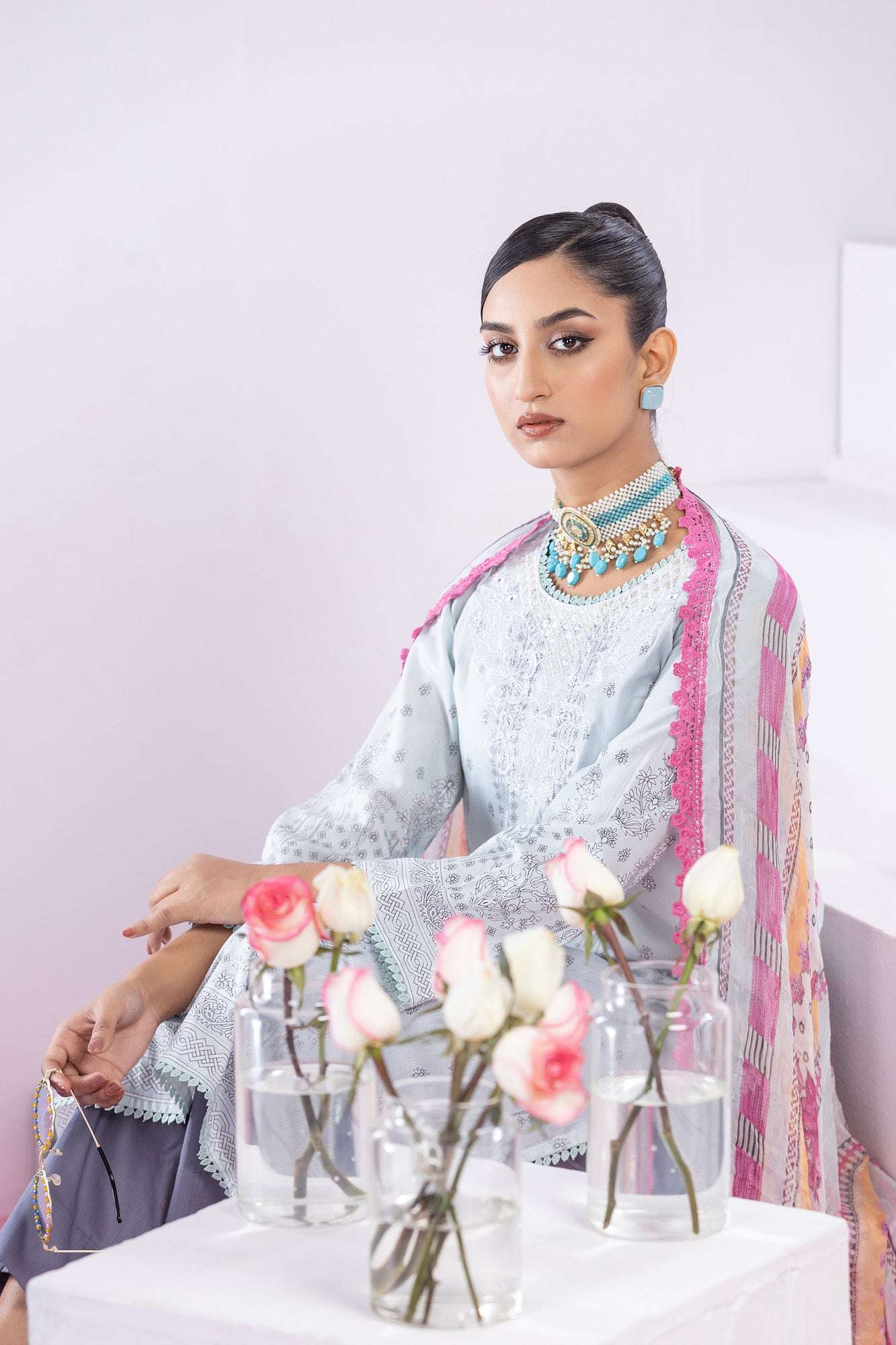 Inaya Embroidered & Sequence Work Unstitched 3pcs