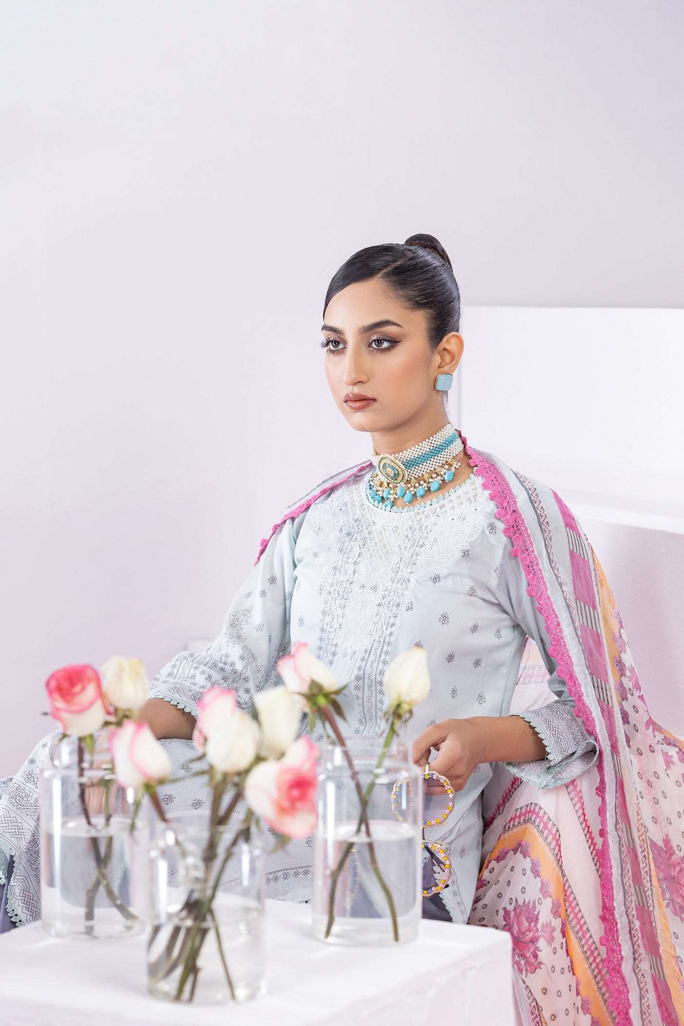 Inaya Embroidered & Sequence Work Unstitched 3pcs