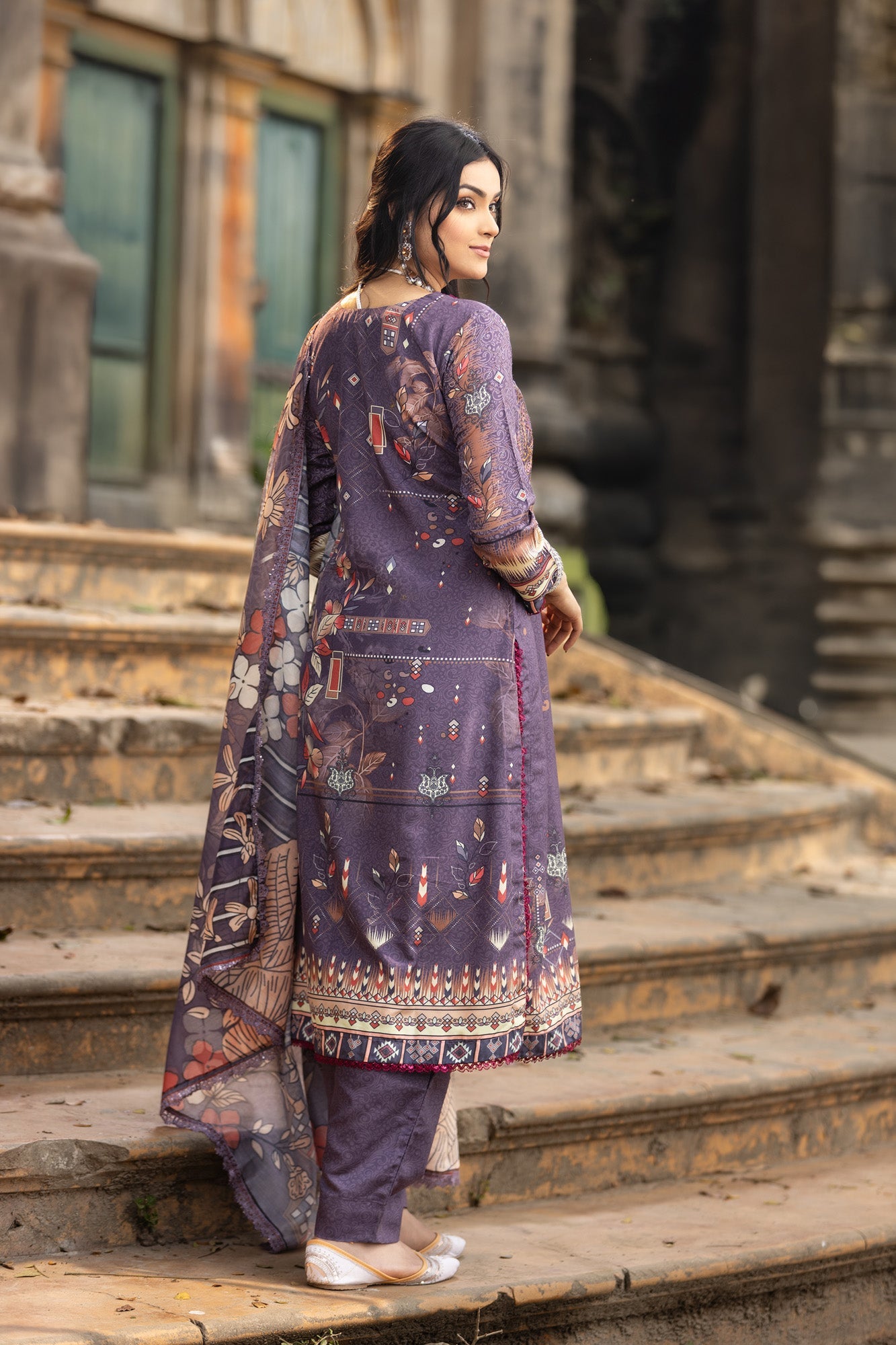 Fatiha Embroidered & Sequence Work Silk Unstitched 3pcs