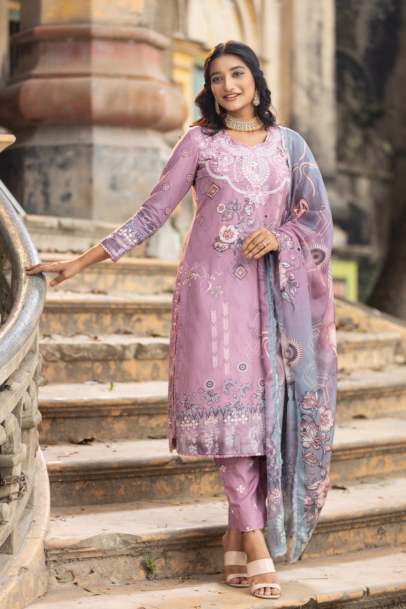 Fatiha Embroidered & Sequence Work Silk Unstitched 3pcs