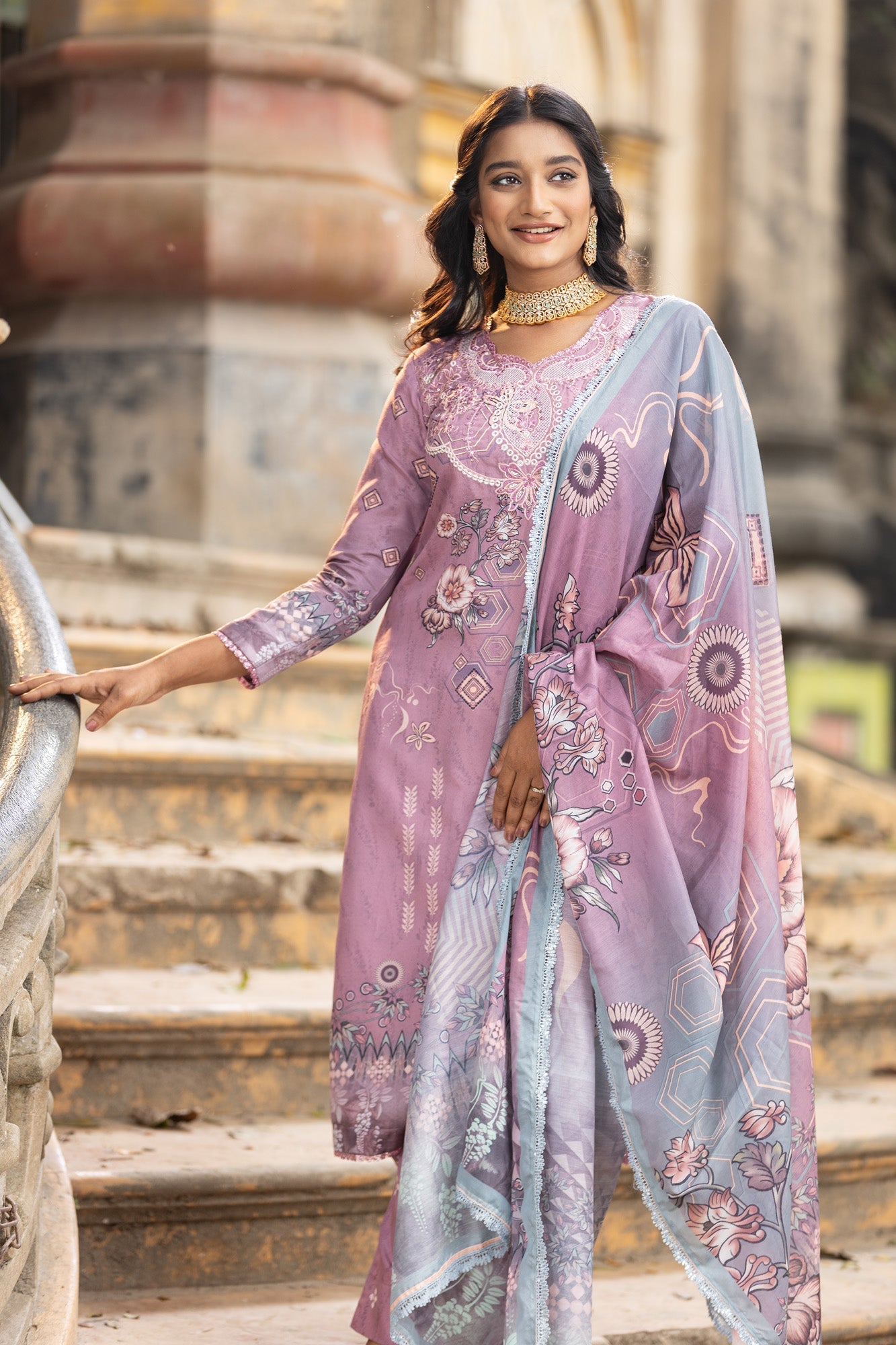 Fatiha Embroidered & Sequence Work Silk Unstitched 3pcs