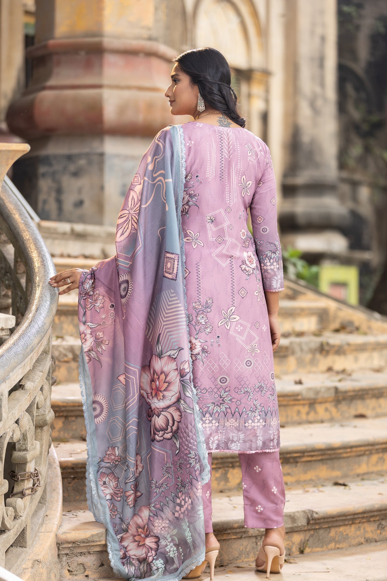 Fatiha Embroidered & Sequence Work Silk Unstitched 3pcs