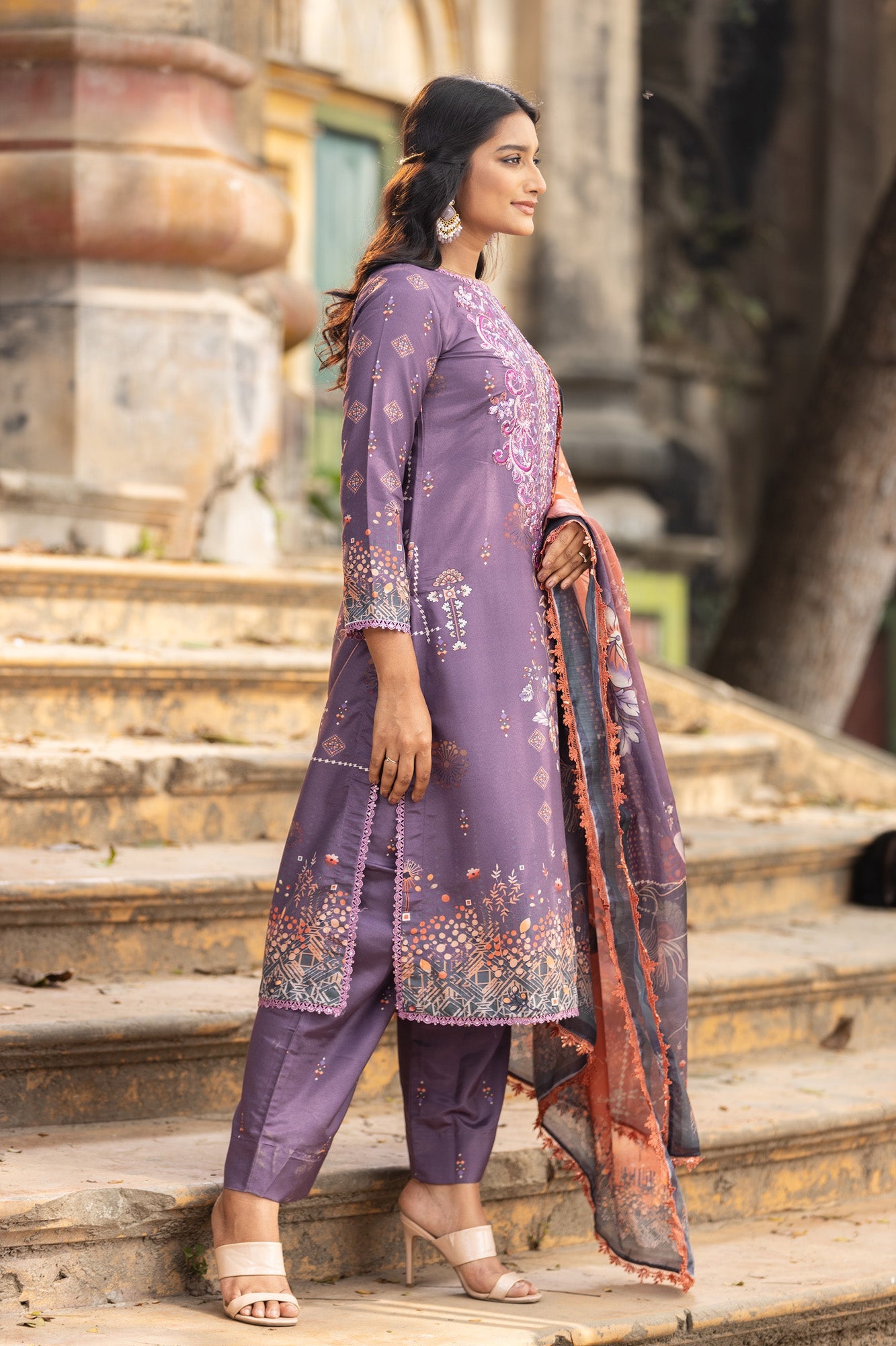 Fatiha Embroidered & Sequence Work Silk Unstitched 3pcs