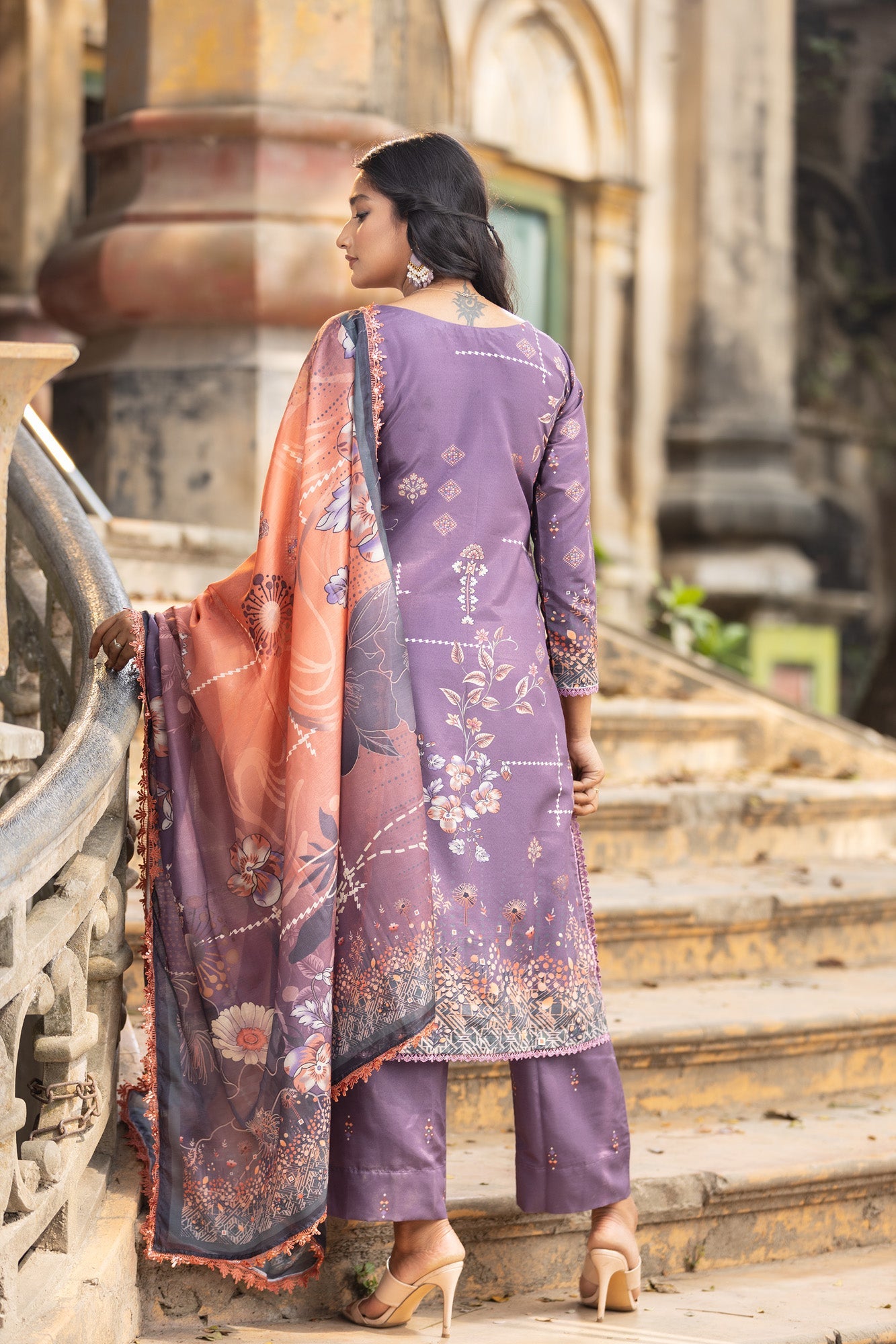 Fatiha Embroidered & Sequence Work Silk Unstitched 3pcs