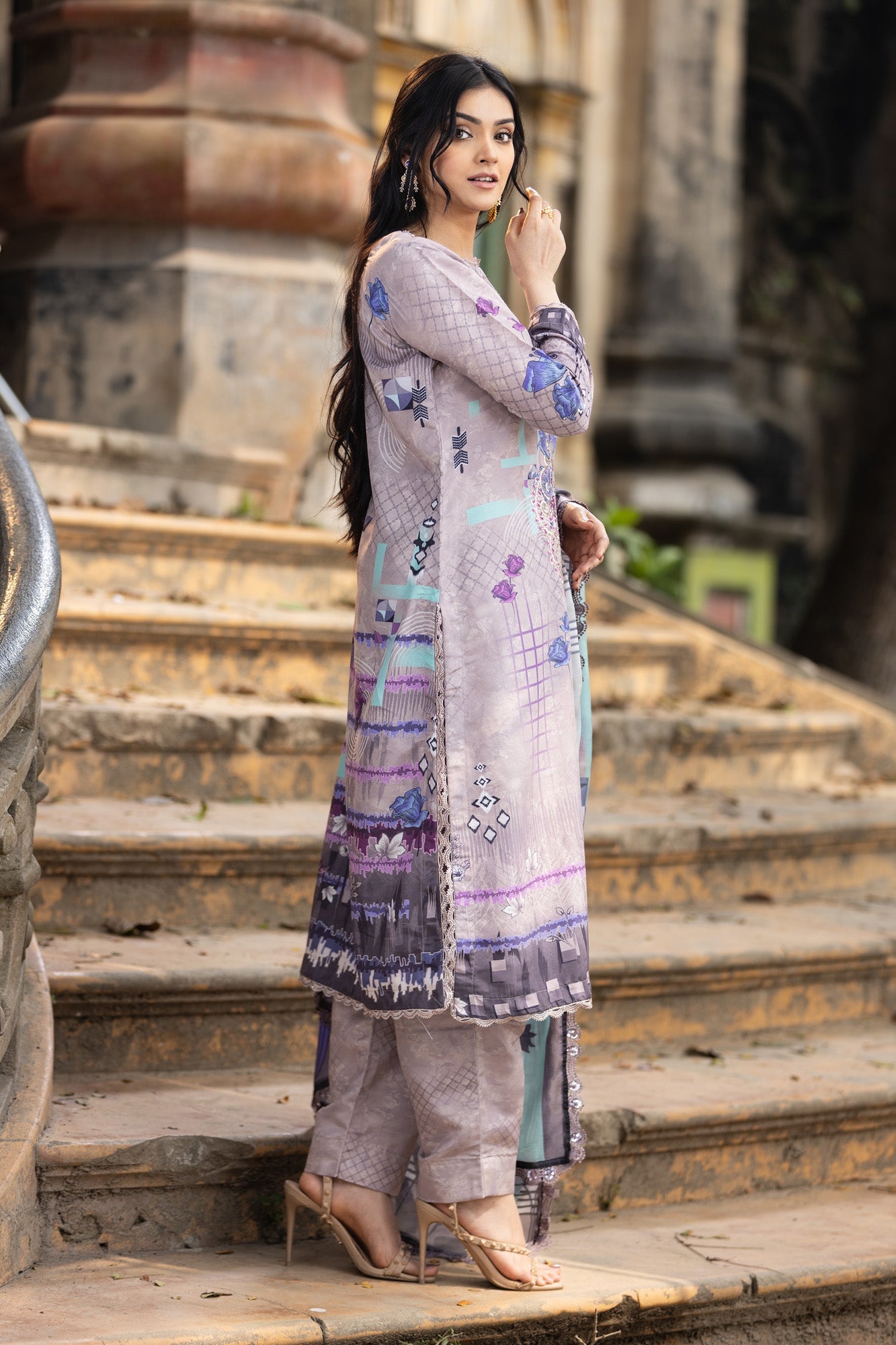 Fatiha Embroidered & Sequence Work Silk Unstitched 3pcs