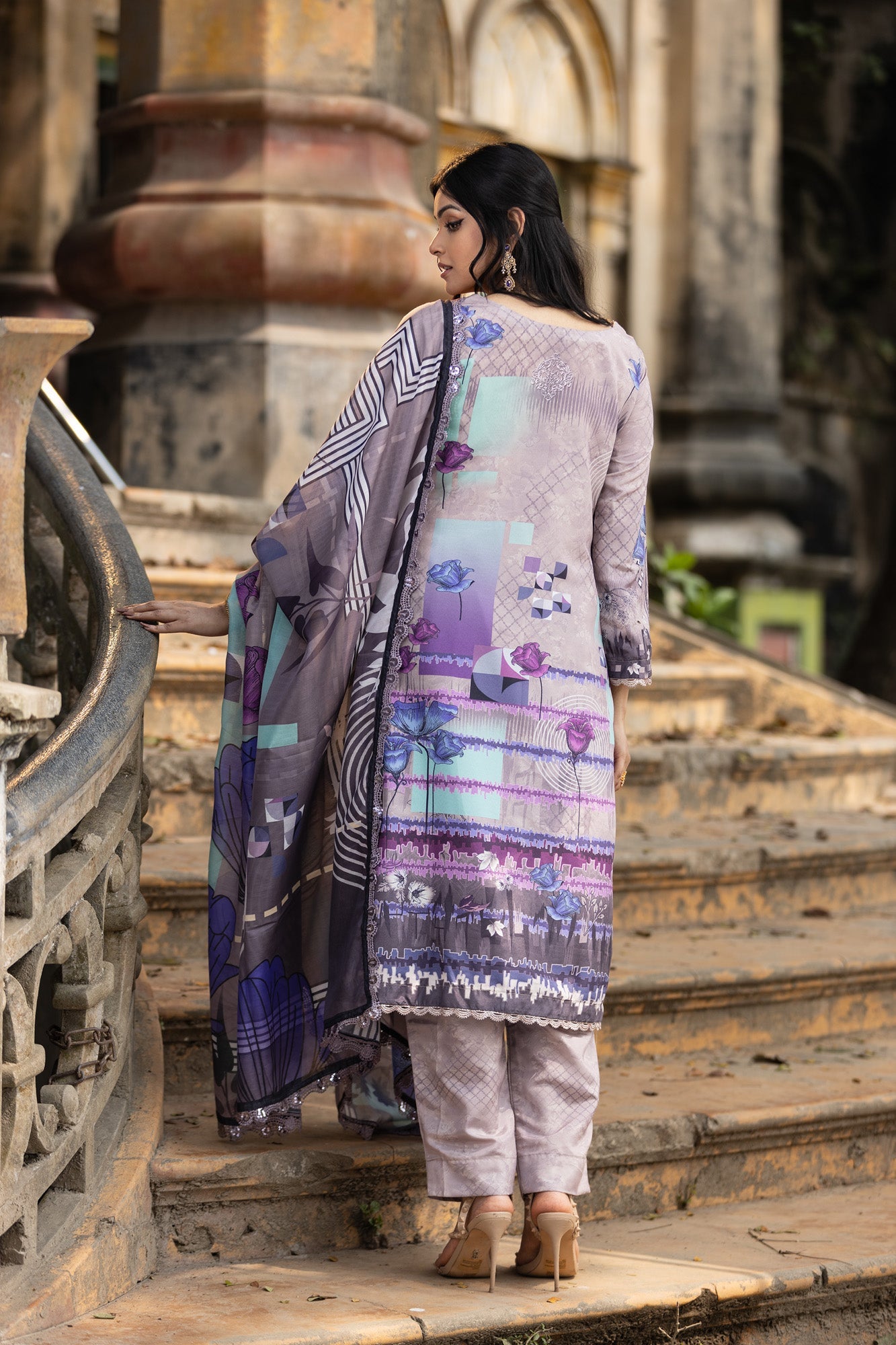 Fatiha Embroidered & Sequence Work Silk Unstitched 3pcs